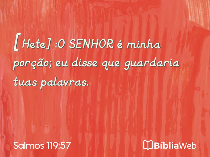 Salmos 119:57 em imagem para compartilhar