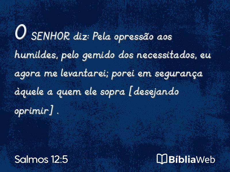 Salmos 12:5 em imagem para compartilhar