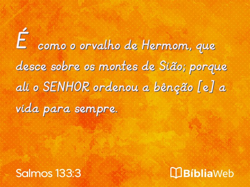 Salmos 133:3 em imagem para compartilhar
