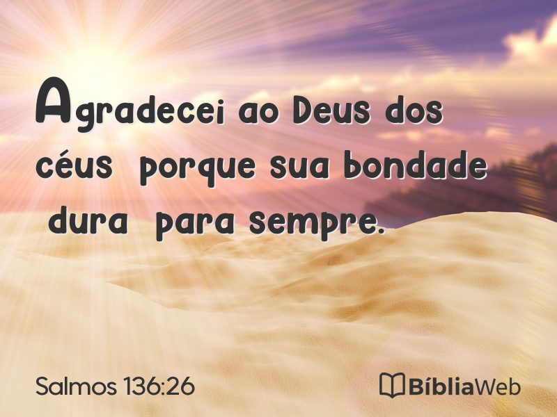 Salmos 136:26 em imagem para compartilhar