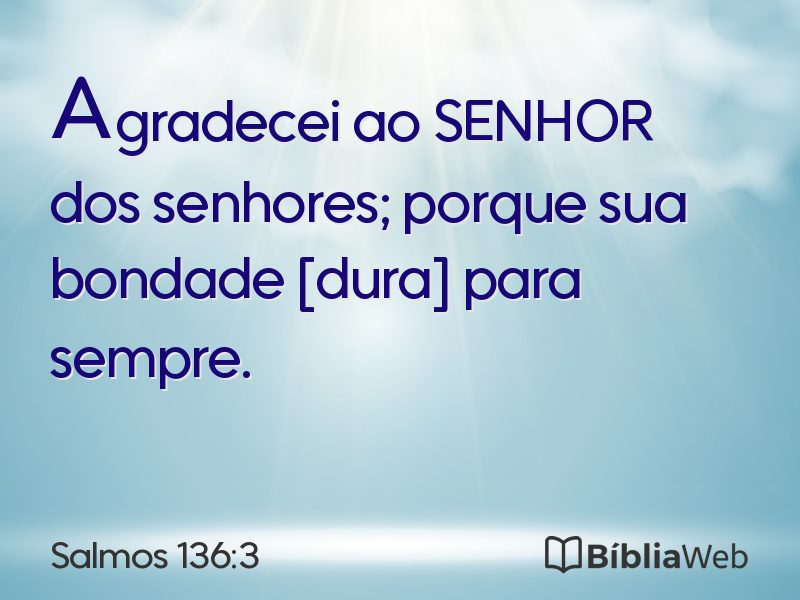 Salmos 136:3 em imagem para compartilhar