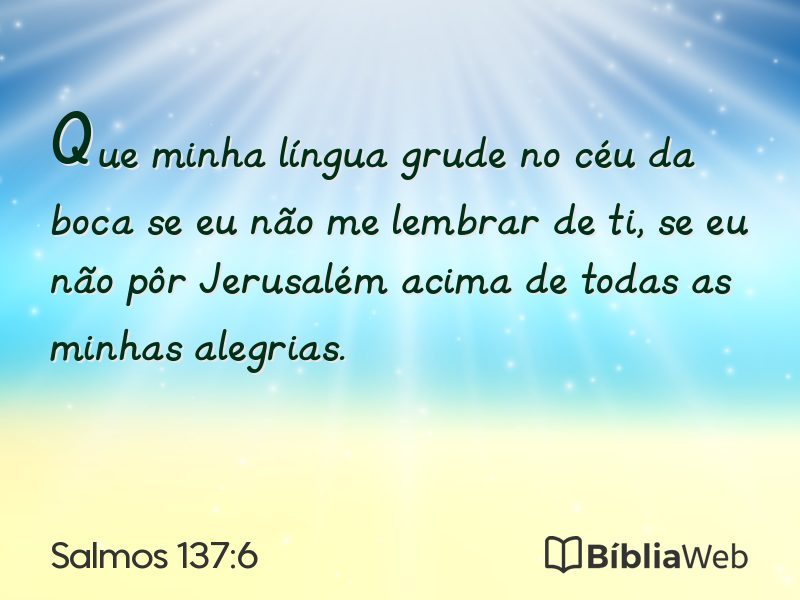 Salmos 137:6 em imagem para compartilhar