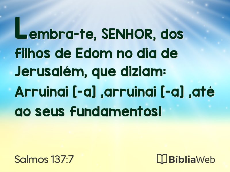 Salmos 137:7 em imagem para compartilhar