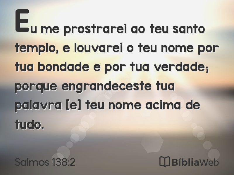 Salmos 138:2 em imagem para compartilhar