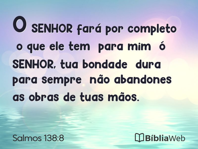 Salmos 138:8 em imagem para compartilhar