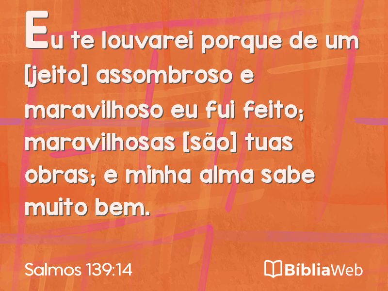 Salmos 139:14 em imagem para compartilhar