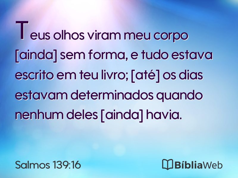 Salmos 139:16 em imagem para compartilhar