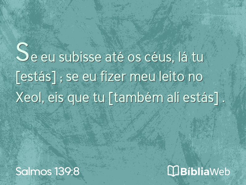 Salmos 139:8 em imagem para compartilhar