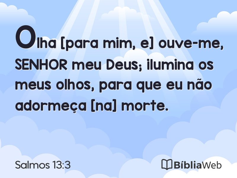 Salmos 13:3 em imagem para compartilhar