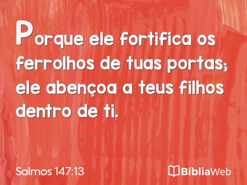 Salmos 147:13 em imagem para compartilhar