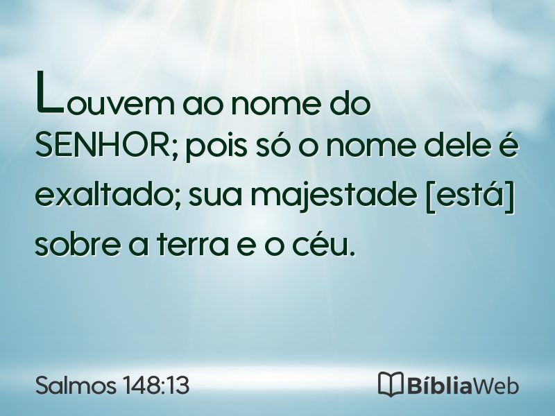 Salmos 148:13 em imagem para compartilhar