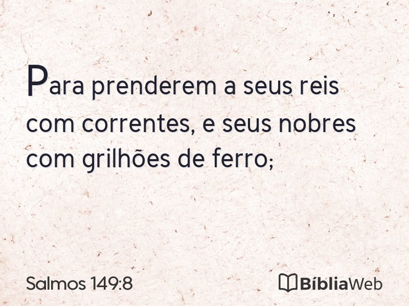 Salmos 149:8 em imagem para compartilhar