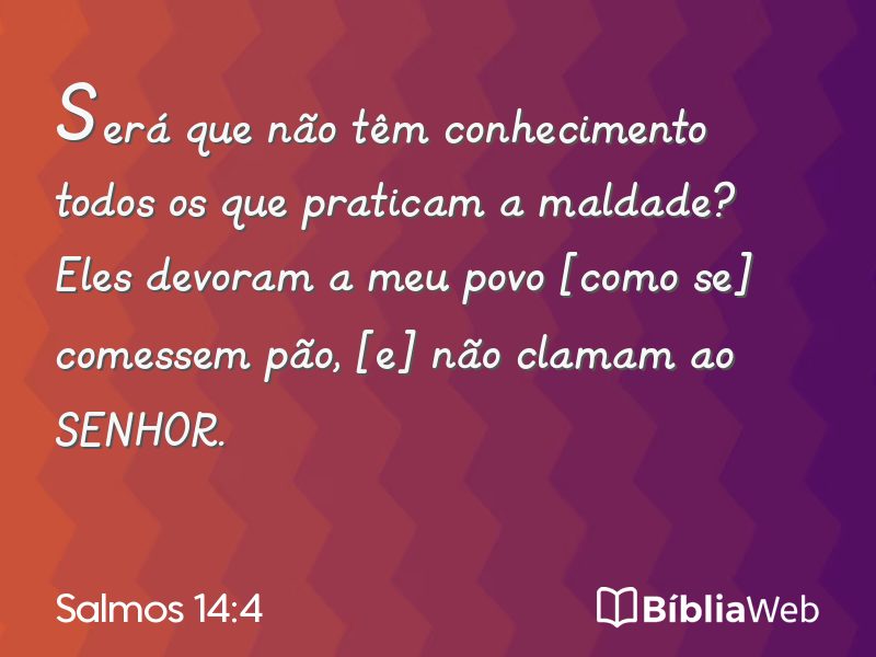 Salmos 14:4 em imagem para compartilhar