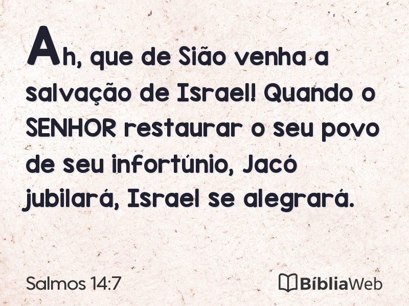 Salmos 14:7 em imagem para compartilhar