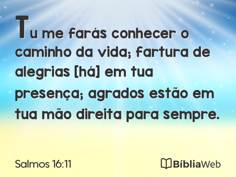 Salmos 16:11 em imagem para compartilhar