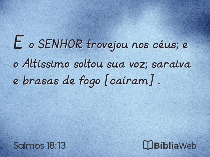 Salmos 18:13 em imagem para compartilhar