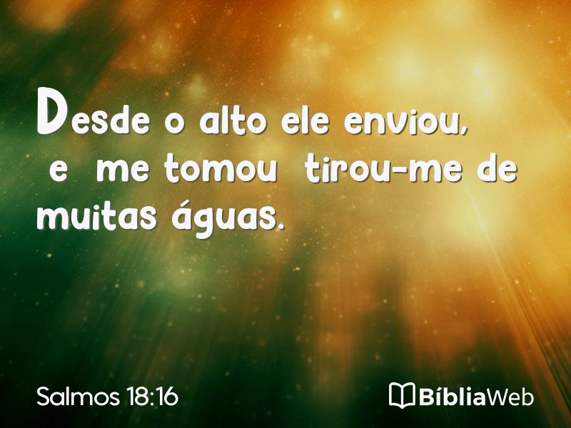 Salmos 18:16 em imagem para compartilhar
