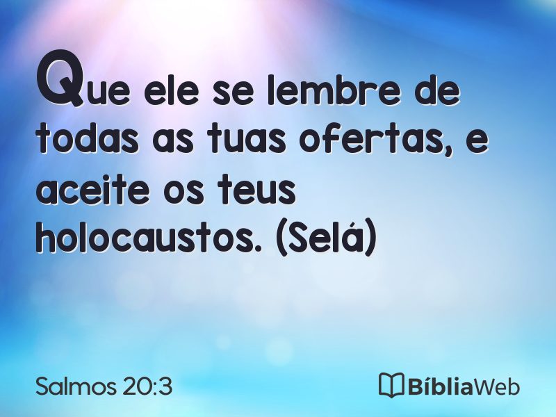 Salmos 20:3 em imagem para compartilhar
