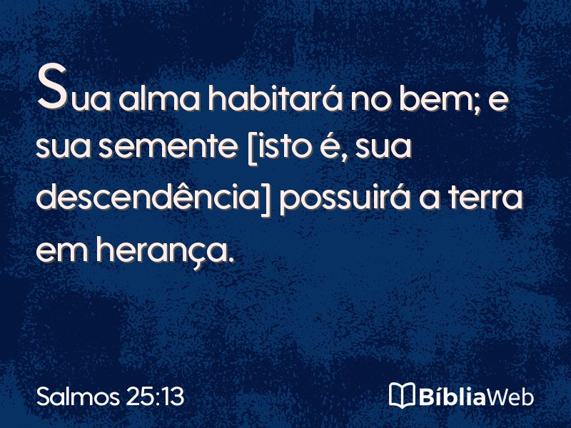 Salmos 25:13 em imagem para compartilhar