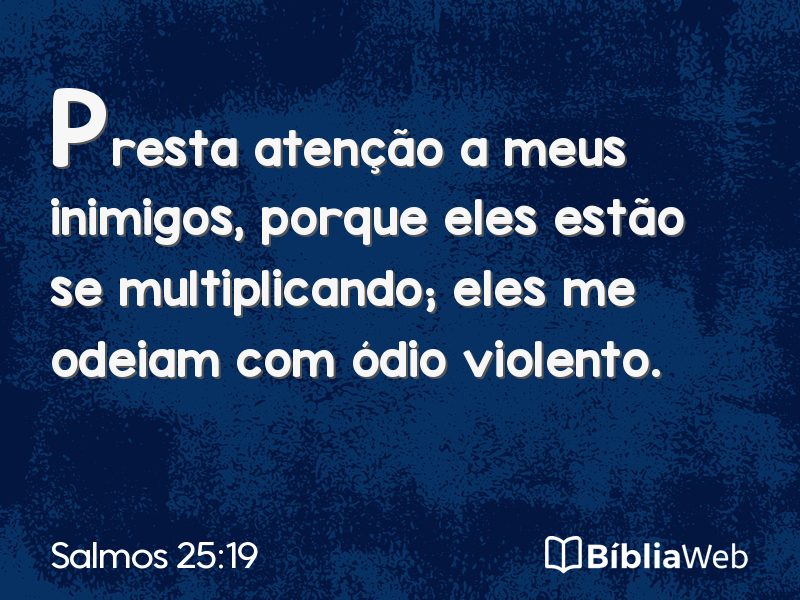 Salmos 25:19 em imagem para compartilhar