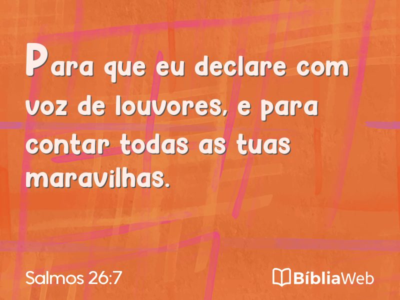 Salmos 26:7 em imagem para compartilhar