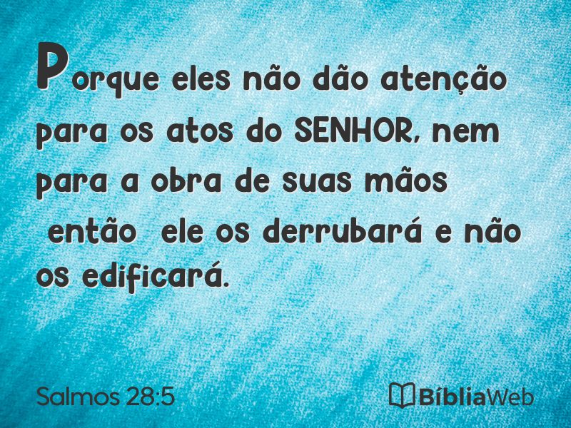 Salmos 28:5 em imagem para compartilhar