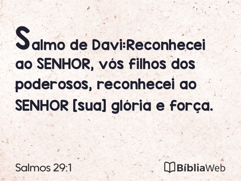 Salmos 29:1 em imagem para compartilhar