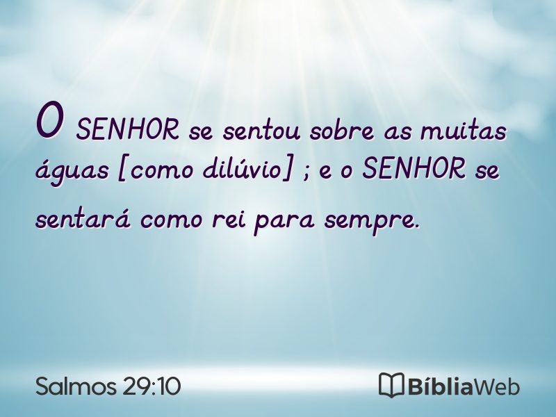 Salmos 29:10 em imagem para compartilhar