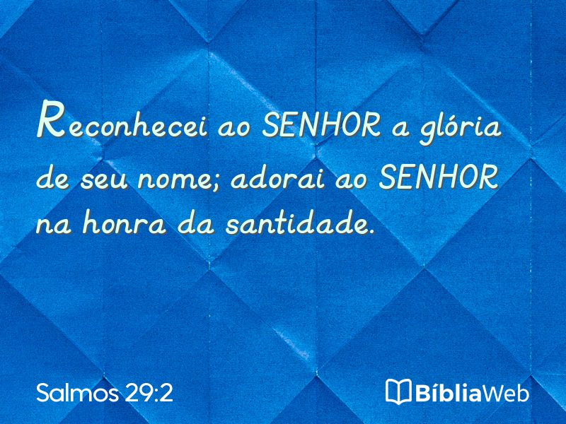 Salmos 29:2 em imagem para compartilhar