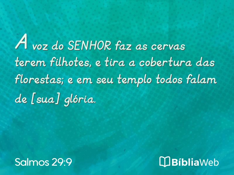 Salmos 29:9 em imagem para compartilhar