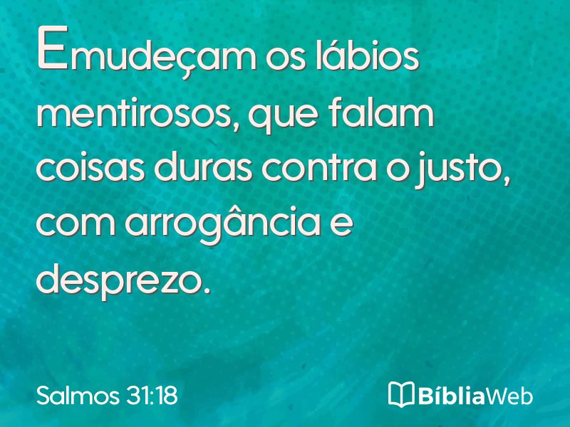 Salmos 31:18 em imagem para compartilhar