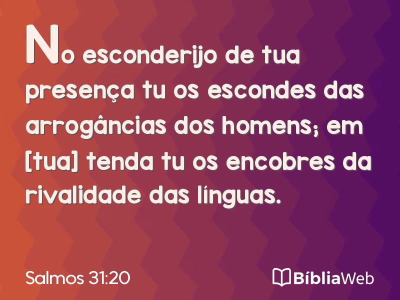 Salmos 31:20 em imagem para compartilhar