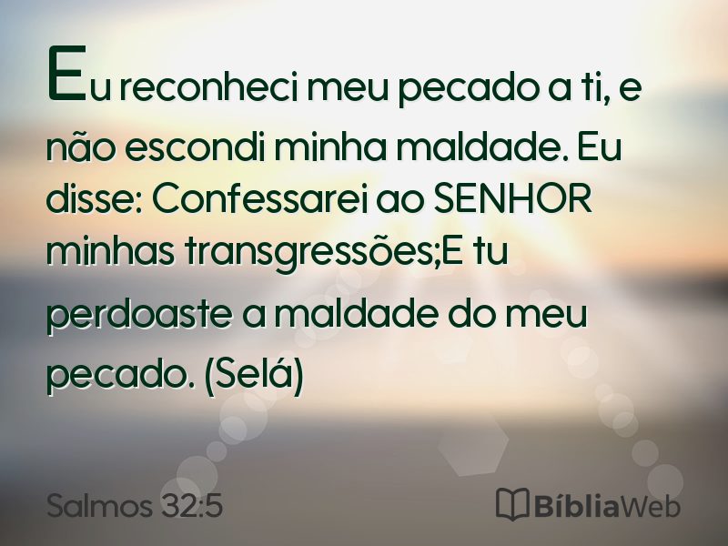 Salmos 32:5 em imagem para compartilhar