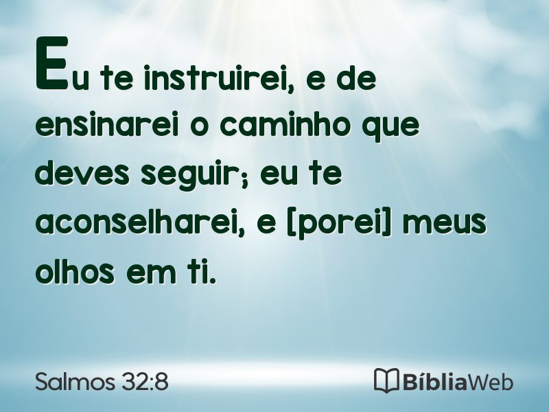 Salmos 32:8 em imagem para compartilhar