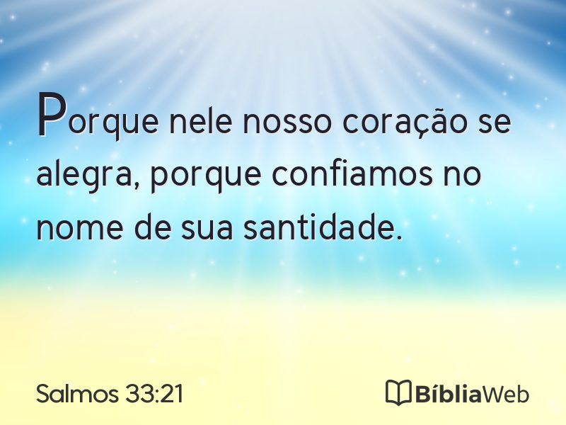 Salmos 33:21 em imagem para compartilhar