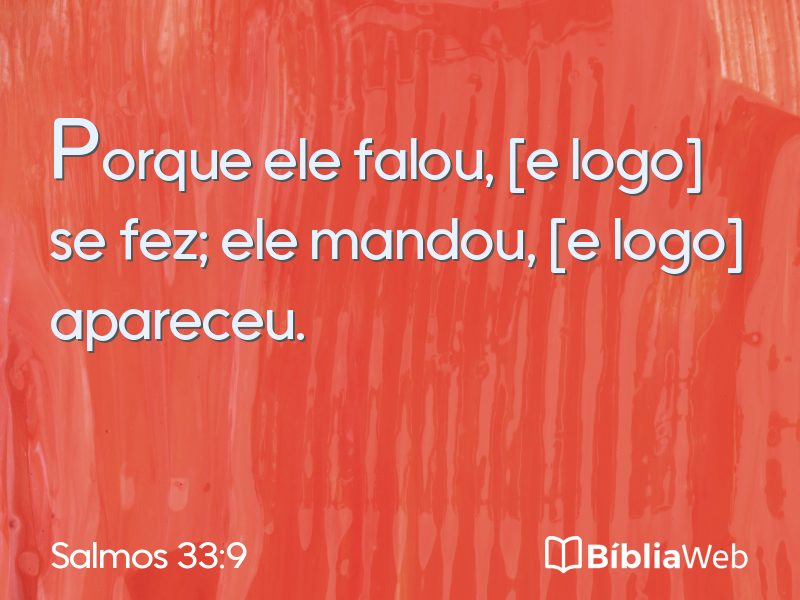 Salmos 33:9 em imagem para compartilhar