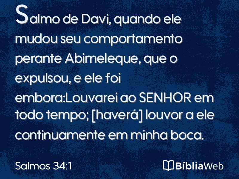 Salmos 34:1 em imagem para compartilhar