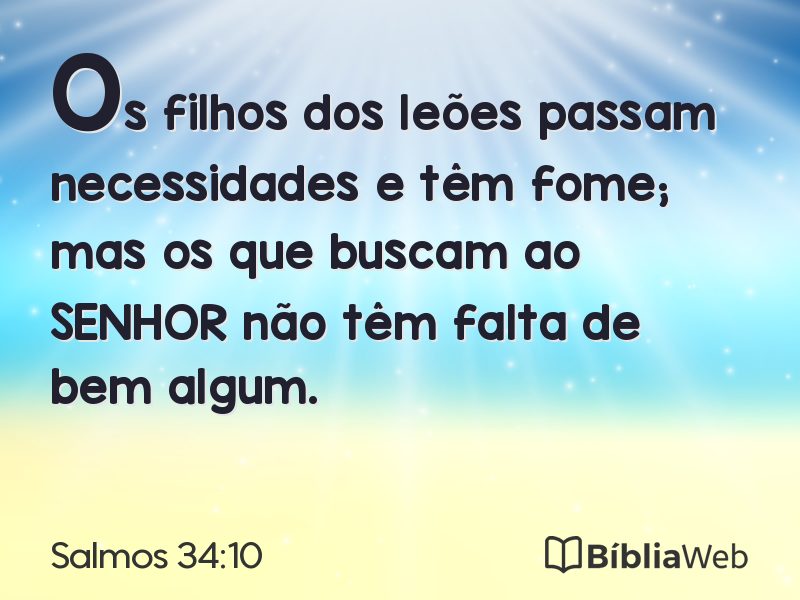 Salmos 34:10 em imagem para compartilhar