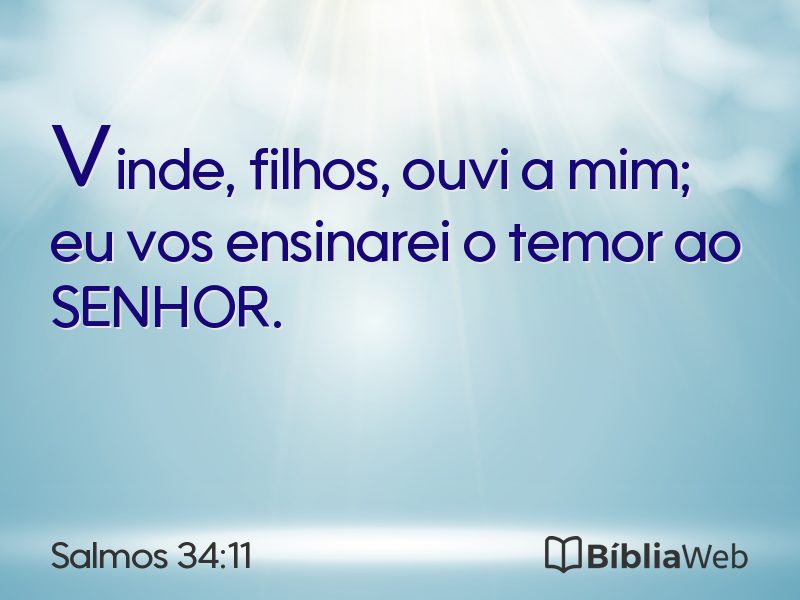 Salmos 34:11 em imagem para compartilhar