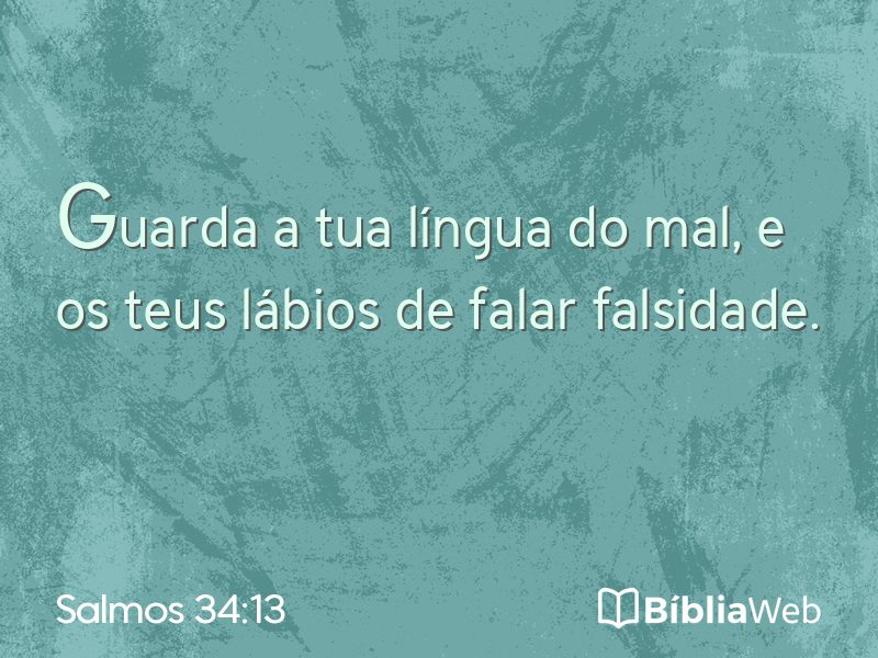 Salmos 34:13 em imagem para compartilhar
