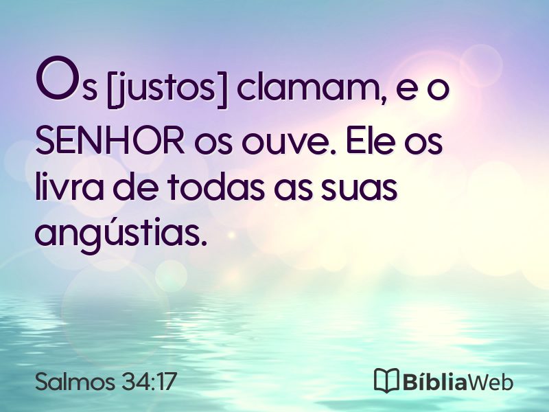 Salmos 34:17 em imagem para compartilhar