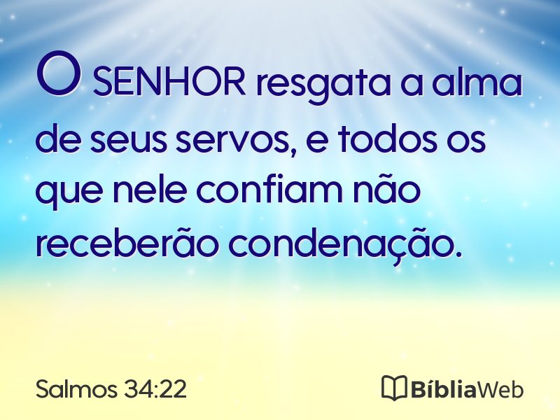Salmos 34:22 em imagem para compartilhar