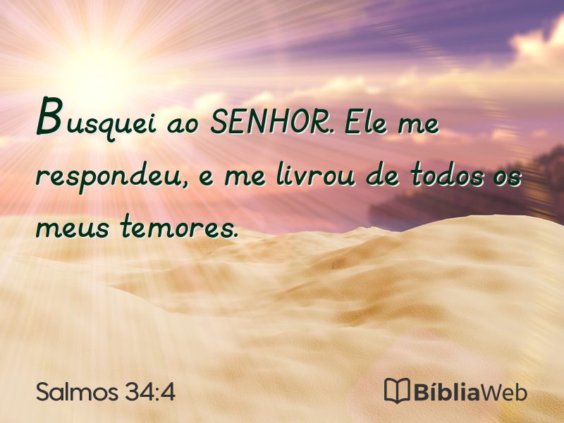 Salmos 34:4 em imagem para compartilhar