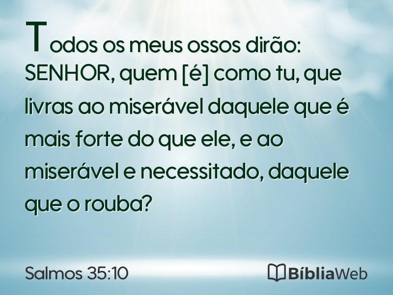 Salmos 35:10 em imagem para compartilhar