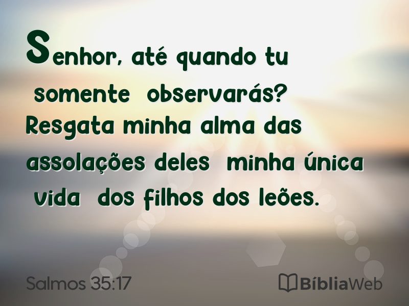 Salmos 35:17 em imagem para compartilhar