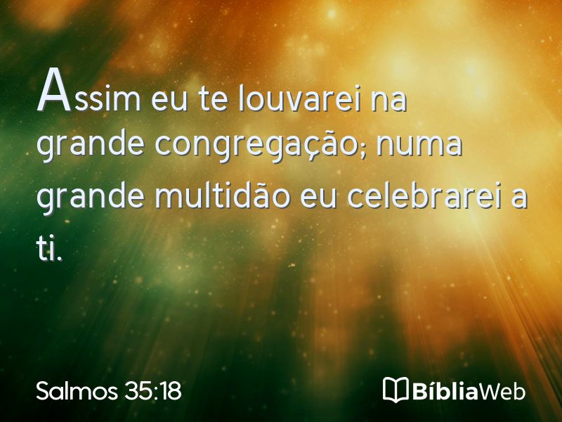 Salmos 35:18 em imagem para compartilhar