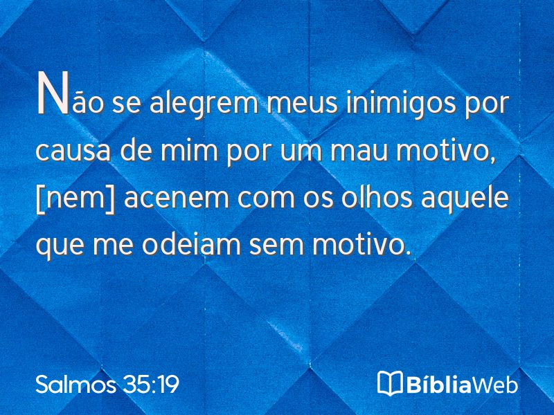 Salmos 35:19 em imagem para compartilhar