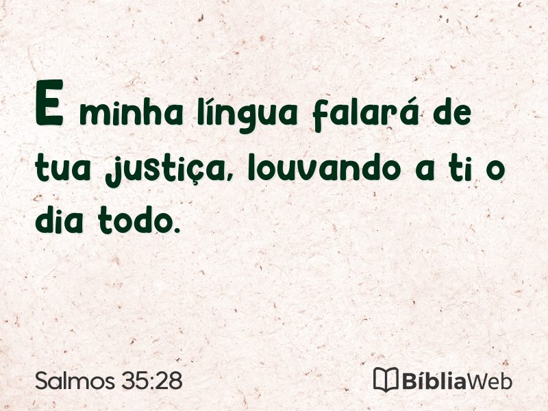 Salmos 35:28 em imagem para compartilhar