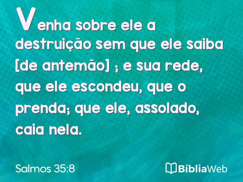 Salmos 35:8 em imagem para compartilhar