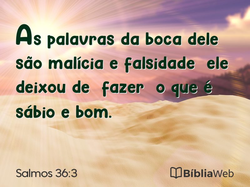 Salmos 36:3 em imagem para compartilhar